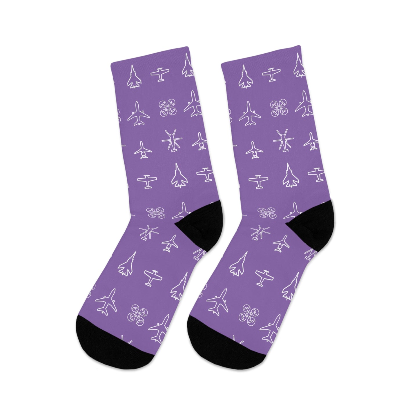 "WAI Icons" Light Purple Polyester/Nylon Stretch Socks