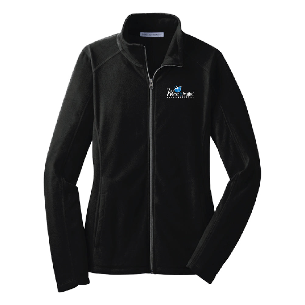 Ladies Black Full-Zip Polyester Fleece Jacket