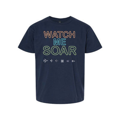 Youth Navy Blue"Watch Me Soar" Cotton Tee