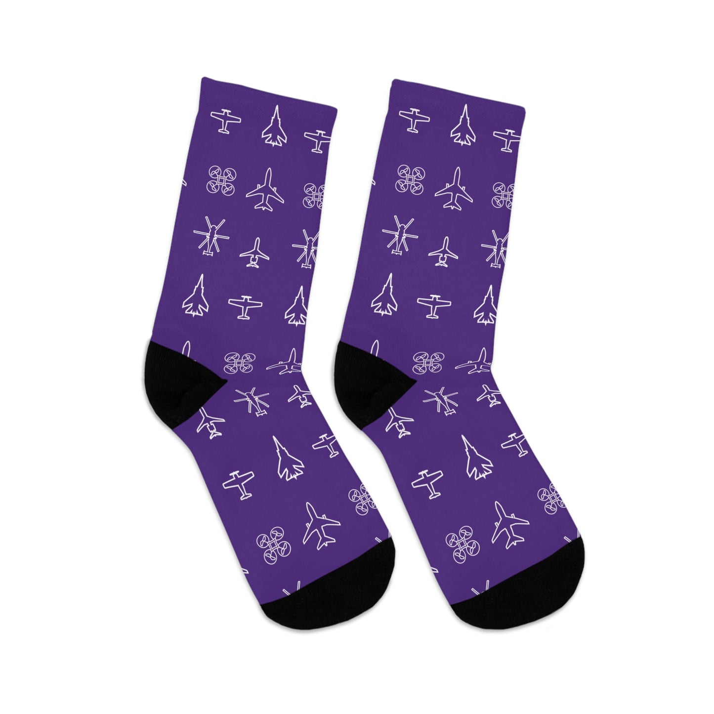 "WAI Icons" Dark Purple Polyester/Nylon Socks