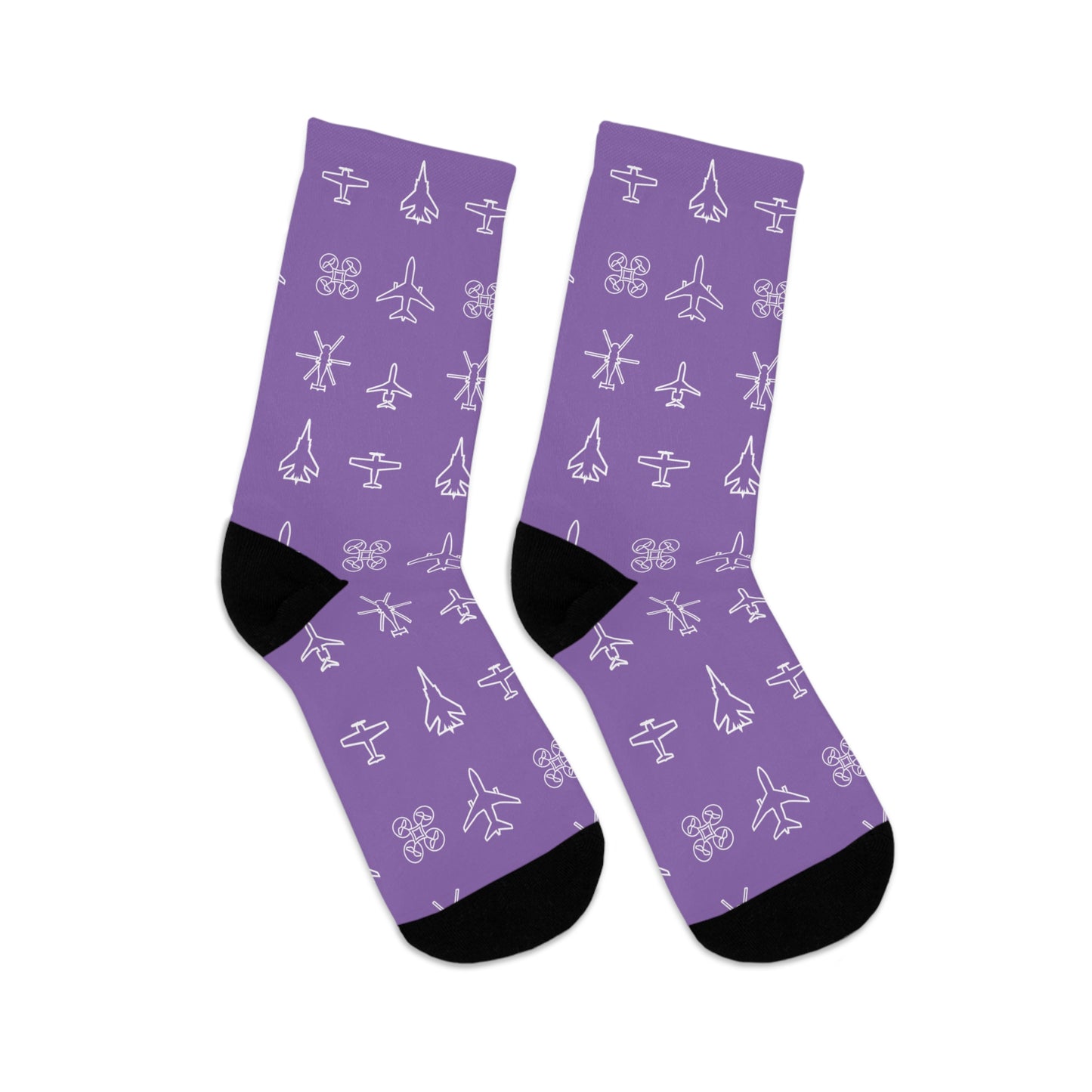 "WAI Icons" Light Purple Polyester/Nylon Stretch Socks