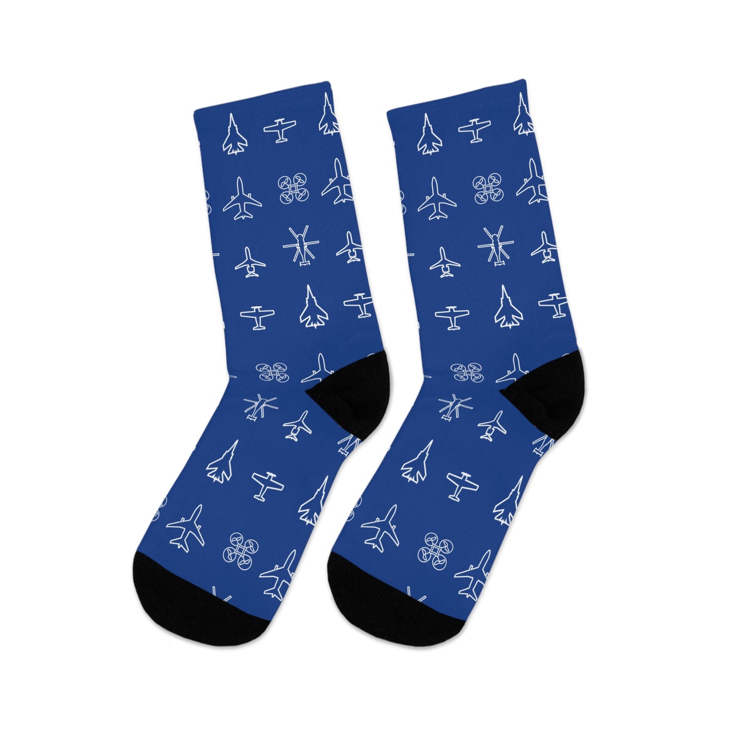 "WAI Icons" Blue Polyester/Nylon Stretch Socks