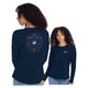 Ladies Navy Blue Long Sleeve Cotton T-shirt