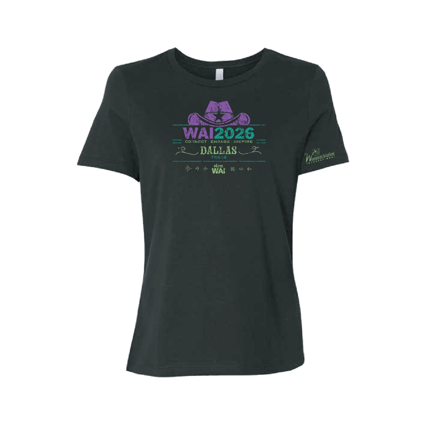 WAI26 - Ladies Black Relaxed Cotton Tee
