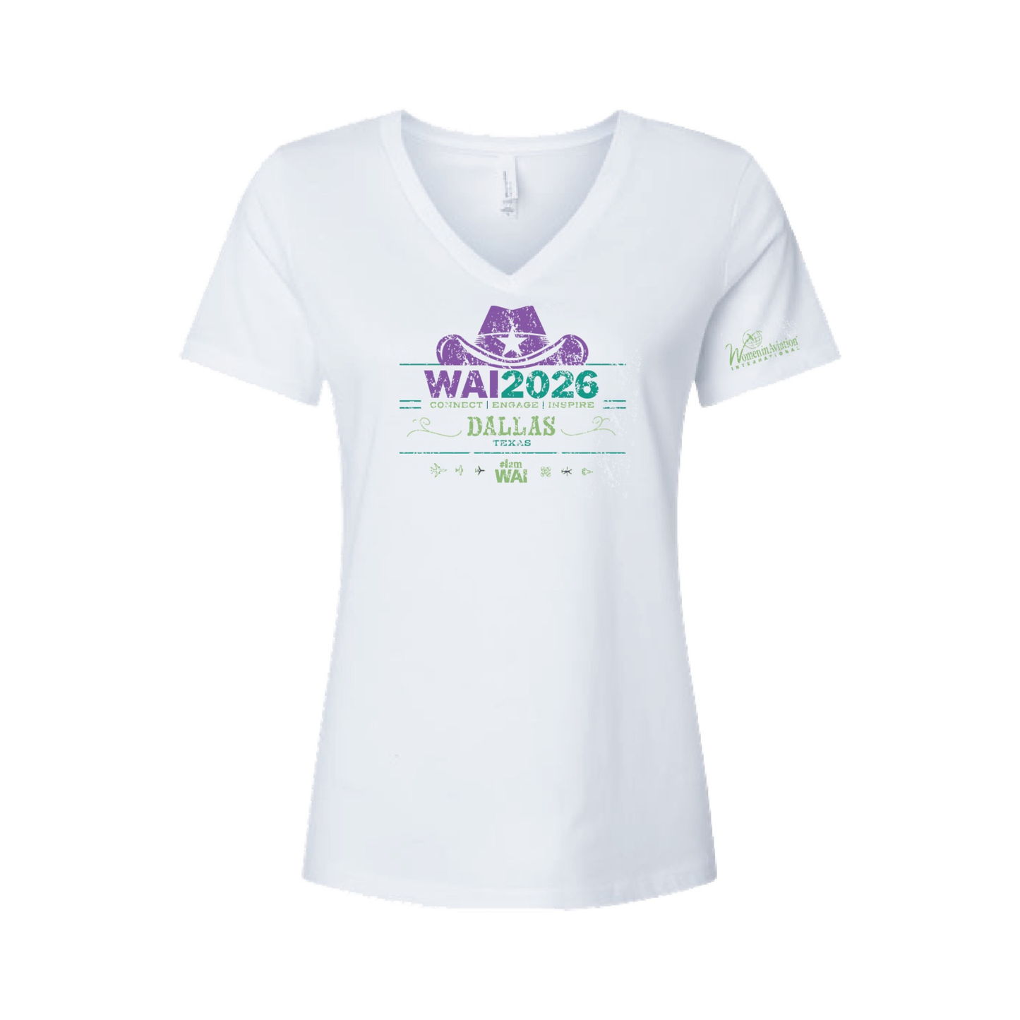WAI26 - Ladies White Relaxed Cotton V-Neck Tee