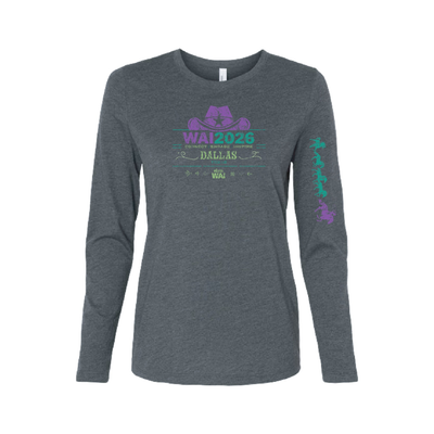 WAI26 - Ladies Dark Gray Heather Long Sleeve Tee