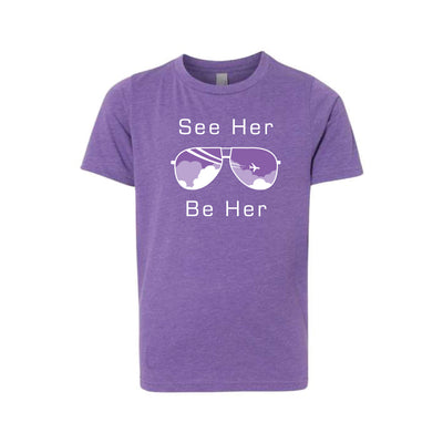 Youth "See Her Be Her" Heather Purple Tee