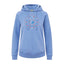 Ladies Vintage Blue Iris Hood Sweatshirt