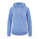 Ladies Vintage Blue Iris Hood Sweatshirt