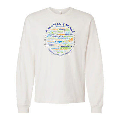 Ladies Vintage White Relaxed Long-Sleeve Tee